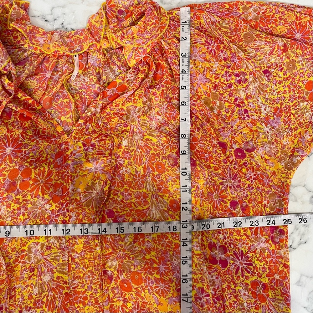 Free People Orange Floral Tiered Maxi Dress - Picture 8 of 12